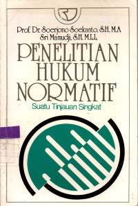 Image of PENELITIAN HUKUM NORMATIF:Suatu Tinjauan Singkat